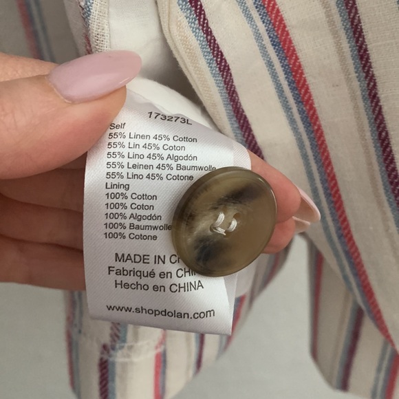 NWT Striped linen white blazer Anthropology. - Picture 5 of 5